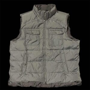 Banana Republic Mens Puffer Vest NWT XXL Genuine DownFill Gray Zip Front Pockets